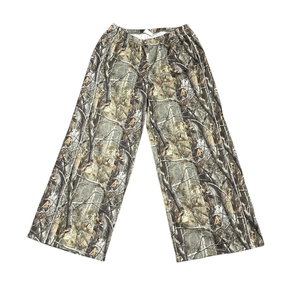 Chrome Riot Real Tree Camo Wide Leg Elastic Waist Piping Pants Green Women's XL